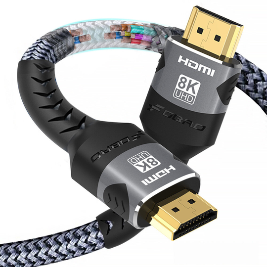 FDBRO 8K HDMI 2.1 Kabel 4K@120Hz 8K@60Hz HDMI2.1 Kabel 48Gbps Adapter för Videokabel PC Laptop TV-box PS5