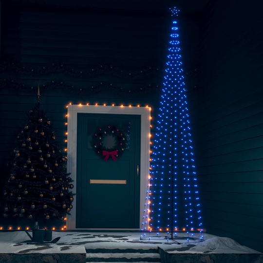 vidaXL Kartio joulukuusi 400 sinistä LED-valoa 100x360 cm