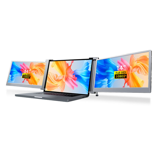 FOPO S19 14 tum 1080P Dual Skärm Portable Display Extender Triple Skärm Övervaka för spelkonsoler 15-17 tums bärbar dato