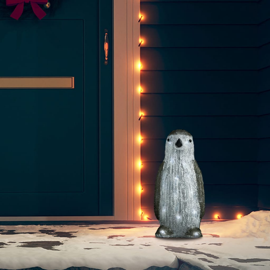 vidaXL LED-pingviini akryyli sisä- ja ulkokäyttöön 30 cm