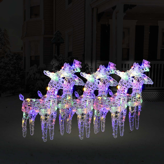 vidaXL Jouluporot 6 kpl monivärinen 240 LED-valoa akryyli