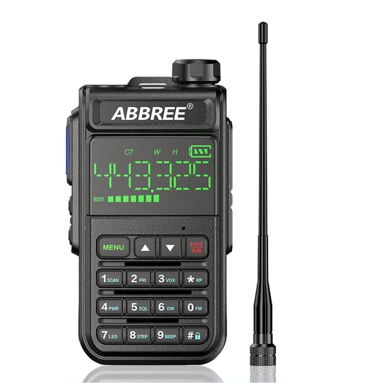 ABBREE AR-518 Fullband Walkie Talkie 128 kanaler LCD-färgskärm Tvåvägsradio Luftband DTMF SOS nödfunktion