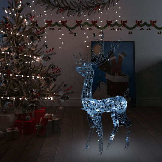 vidaXL Porojoulukoriste akryyli 140 LED-valoa 120 cm kylmä valkoinen
