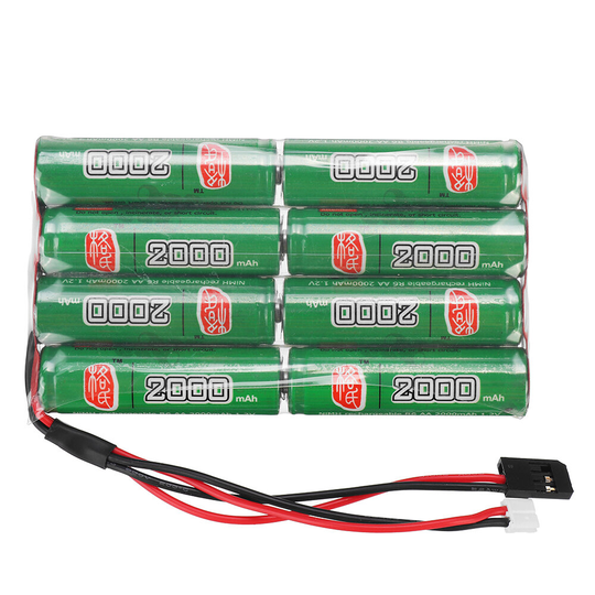 Gens ACE 9,6V 2000mAh AA NiMH-batteri Futaba Pluggg för RC Radiosändare Mottagare Servo TX