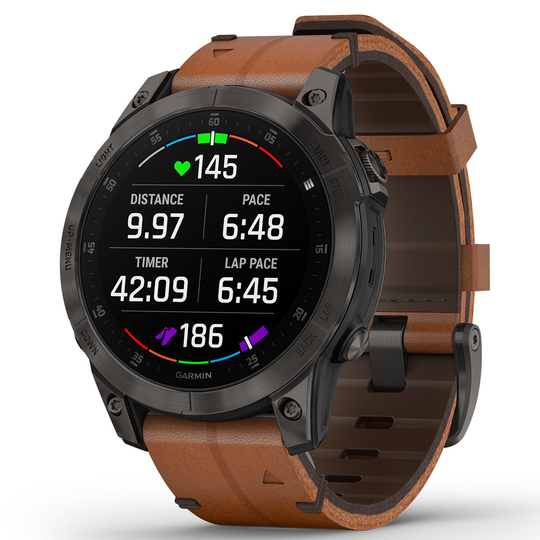 Garmin Epix (gen2) Sapphire Black/Leather – AMOLED älykello
