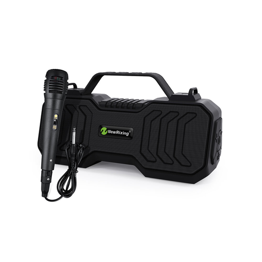 NewRixing NR-4500M med Extemal mikrofon Trådlös Bluetooth-högtalare Bärbar TWS Dubbel maskin i parallell Mini Vard Subwo