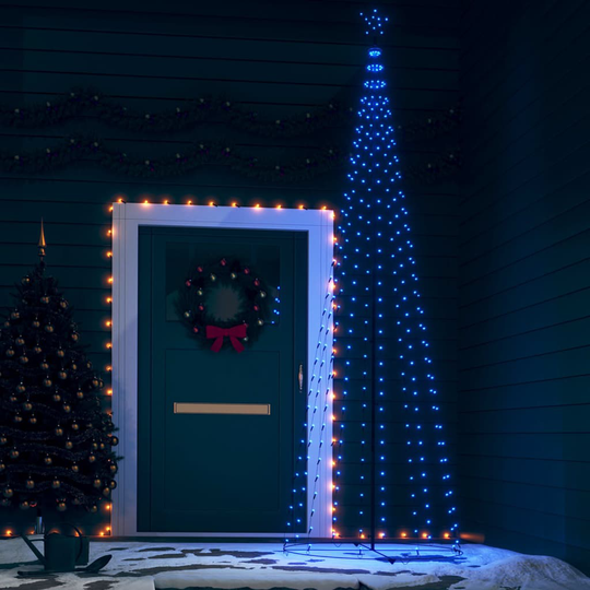 vidaXL Kartio joulukuusi 330 sinistä LED-valoa 100x300 cm