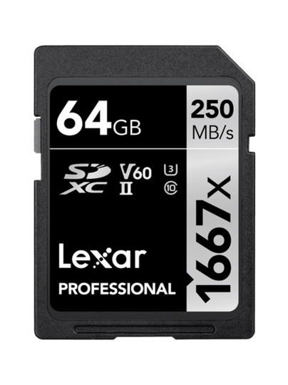 Lexar professional 64gb sdxc uhs-ii (1667x, 250mb/s)