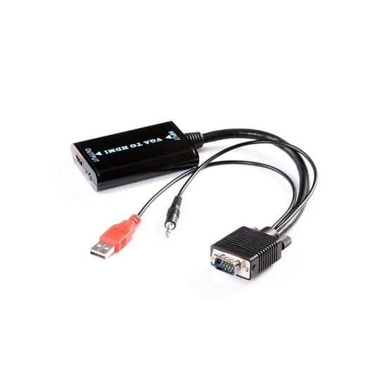 VGA HDMI:iin muunnin USB:lla ja 3.5 mm
