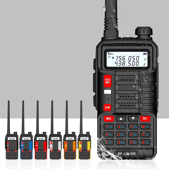 BAOFENG BF-UV10R 10W 8800mAh Walkie Talkie Vattentät 5-15KM 128 Channel Dual Band Tvåvägs Radio Utomhusklättring AU Plug