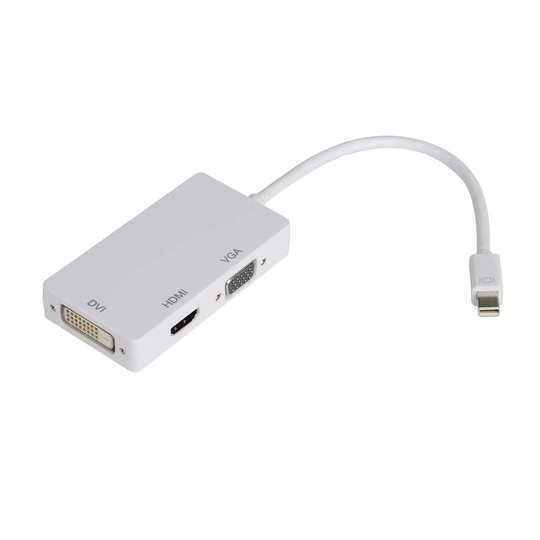 Thunderbolt / Mini DisplayPort Adapteri HDMI/DVI/VGA 3in1