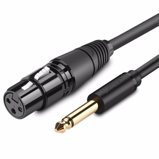 Ugreen AV131 6,35 mm Jack till XLR Audiokabel Manlig till kvinnlig professionell ljudkabel för mikrofoner Högtalare Ljud