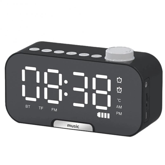 Z5 Trådlös bluetooth-högtalare Bärbar Minispegel Väckarklocka Stöd TF-kort FM-radio med mikrofon