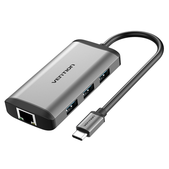 Vention CNCHB Type-C till HDMI RJ45 USB3.0 PD Converter Type-C Multifunktionsadapternav