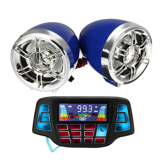 Motorcykel LCD-skärm MP3-högtalare Styr Audio USB SD FM med Bluetooth-funktion