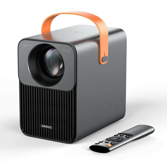 JIRENO Cube 4 projektor Android TV 9.0 Automatisk fokusering 500ANSI Lumens 1080P Full HD 5G WiFi bluetooth 5.0 med 6D a