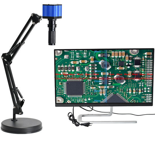 HAYEAR 51MP 1080P 2K HDMI USB Industriell videomikroskopkamera Big Visual Field Manual IRIS 120X zoomlins för PCB-lödnin