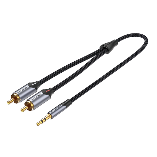 VENTION BCNBD 3,5 mmMal till 2-mal RCA-ljudkabel 0,5m 29AWG 1 till 2 anslutningskabel Adapterkabel