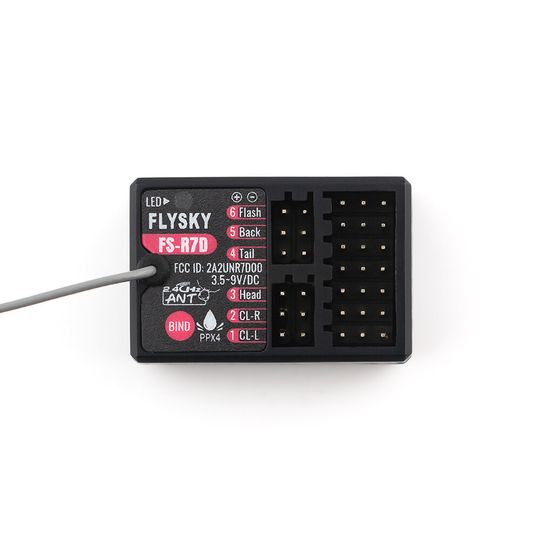 Flysky FS-R7D 2.4GHz 7CH ANT Protocol PWM/PPM Output Light Group Receiver för FS-G7P-sändare
