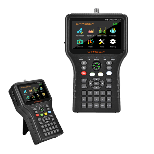 GTMEDIA V8 Finder Max Signal Finder DVB-S/S2/S2X H.264/H.265 (8bit) Locator 4,3 tum HD officiella tillbehör