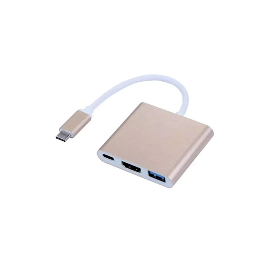USB-sovitin C-tyyppi HDMI / USB 3.0 - Kulta