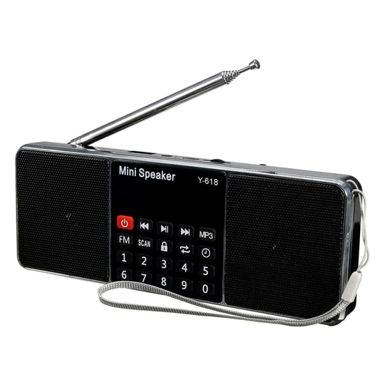 Digitaalinen Minikaiutin, jossa USB ja FM-radio