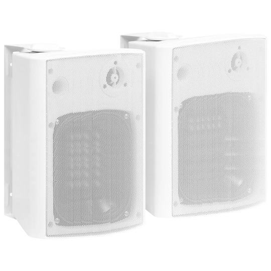 vidaXL Seinäkiinnitteiset stereokaiuttimet 2 kpl valk. sisä/ulko 120W