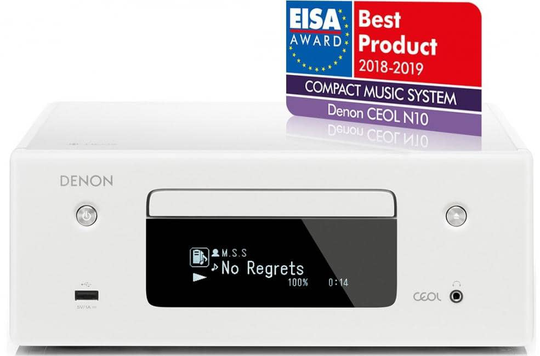 Denon Ceol RCD-N10 CD-soitin/vahvistin/verkkosoitin, valkoinen