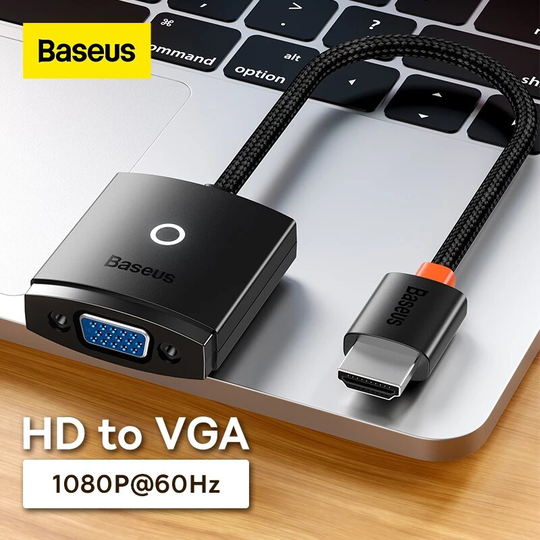Baseus HDMI-kompatibel till VGA Adapter Converter För Laptop Projektor Switch PS4 TV Mi Box
