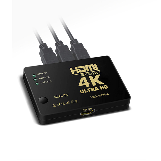 4K 2K 3x1 HDMI-kabeldelare HD 1080P Video Switcher Adapter 3 Input 1 Output HDMI Hub för Xbox DVD HDTV PC Laptop TV