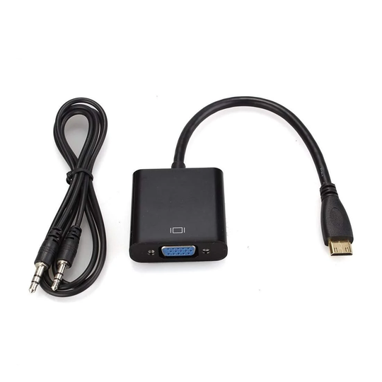 Mini HDMI VGA - Audio Sovitin / Plug and Play