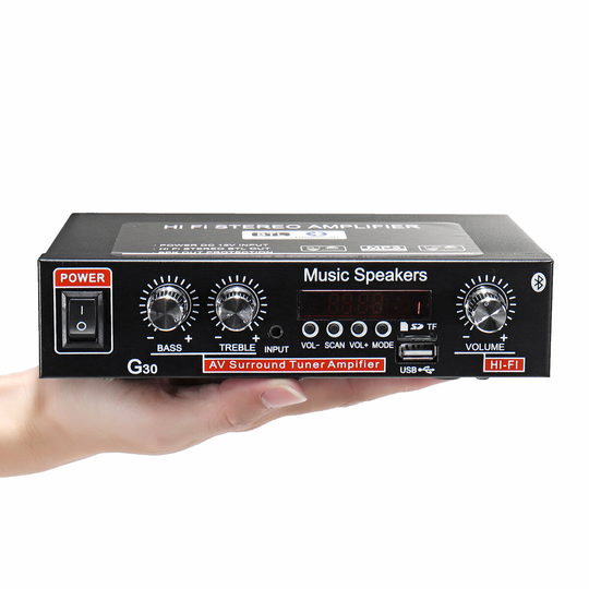 2CH LCD-display HIFI Audio Stereo Power Amplifier Bluetooth FM Radio Car Home Remote Control