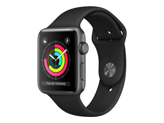 Apple Watch Series 3 (GPS) 42mm tähtiharmaa alumiinikuori / musta urheiluranneke MTF32FS/A