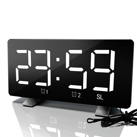 Väckningsljus Digital projektion Väckarklocka Hög LED FM-radio Snooze Sleep