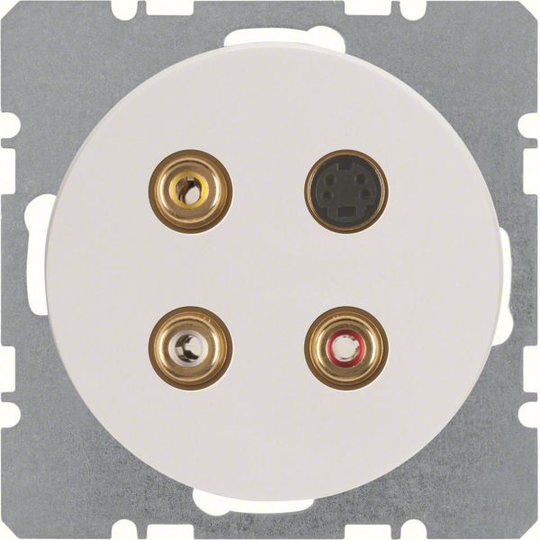 Hager 3315322089 Multimedialiitäntä R.1/R.3 Valkoinen