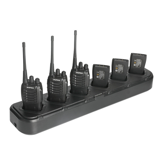 ZASTONE 6 Slot Walkie Talkie Laddare Tvåvägs Ham Radio Laddningshållare för Baofeng 888S 666S 777S