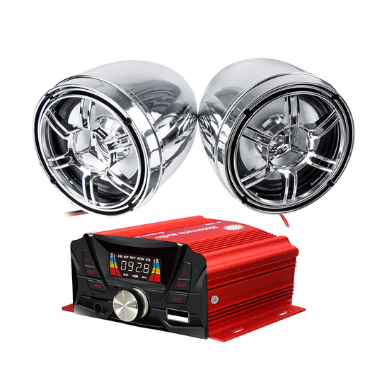 12V Motorcykel Audio bluetooth fjärrkontroll högtalare Ljudsystem TF USB MP3 FM Universal