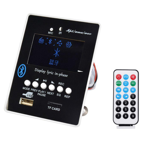 9V 12V LED Lyric Display Bluetooth Audio MP3 Decoder Board Bluetooth Mottagare Modul Avkodning USB SD WAV WMA AUX FM