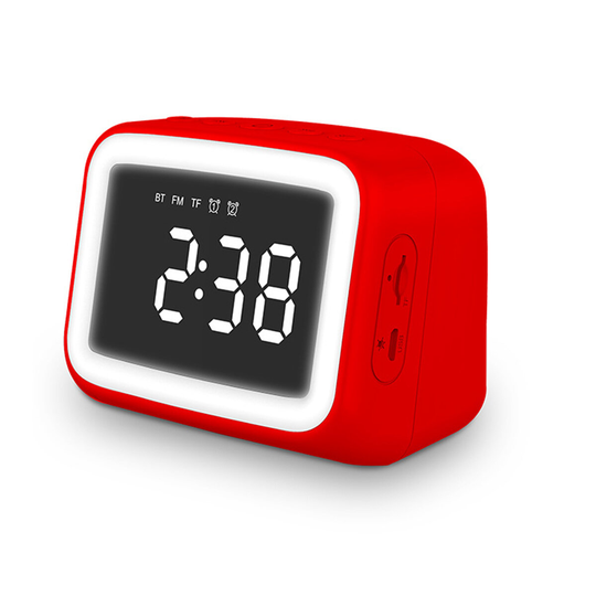 Digital väckarklocka FM-radio Trådlös Bluetooth 5.0 LED-spegel med högtalare