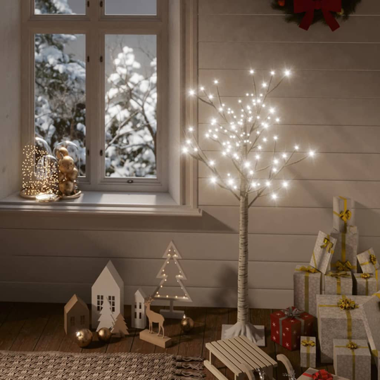 vidaXL Joulukuusi 120 LED 1,2 m kylmä valkoinen paju ulos/sisälle
