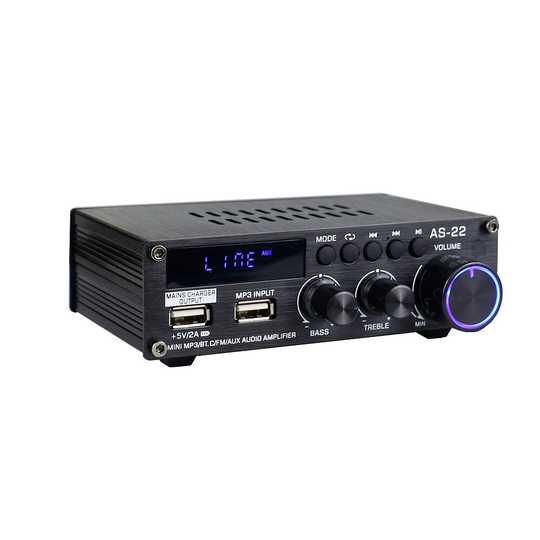 AirAux AS-22 Mini bluetooth Stereo Digital Förstärkare 45W MAX RMS 300W Hi-Fi Klass D 2-kanals integrerad Amp Effektförs