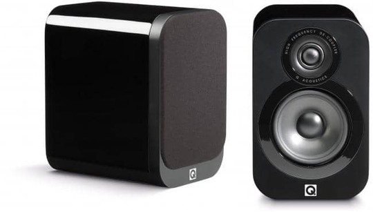Q Acoustics 3010 jalustakaiutin, pianokiiltävä musta, pari