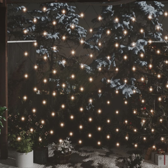 vidaXL Jouluvaloverkko lämmin valk. 3x3 m 306 LED-valoa ulos/sisälle