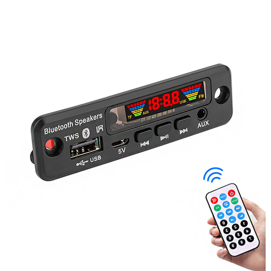 5V Bluetooth 5.0 MP3-avkodare LED-spektrumskärm APE förlustfri avkodning TWS Stöd FM USB AUX EQ biltillbehör
