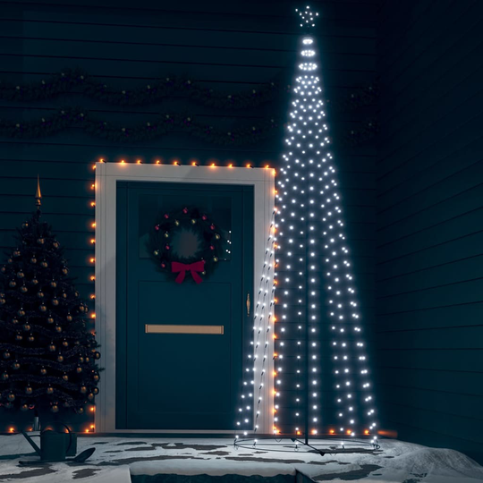 vidaXL Kartio joulukuusi 330 kylmän valkoista LED-valoa 100x300 cm