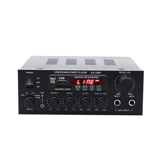 KS-33BT 2x450W bluetooth Stereo LED Digital ljudförstärkare HiFi USB-minneskort Aux FM Radio Hem
