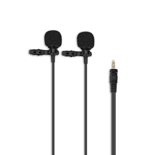 Dubbel huvud Live Intervju Mikrofon Med 3.5mm Plug 1.5m Kabel För DJI OSMO Pocket Gimbal Android IOS Smartphone
