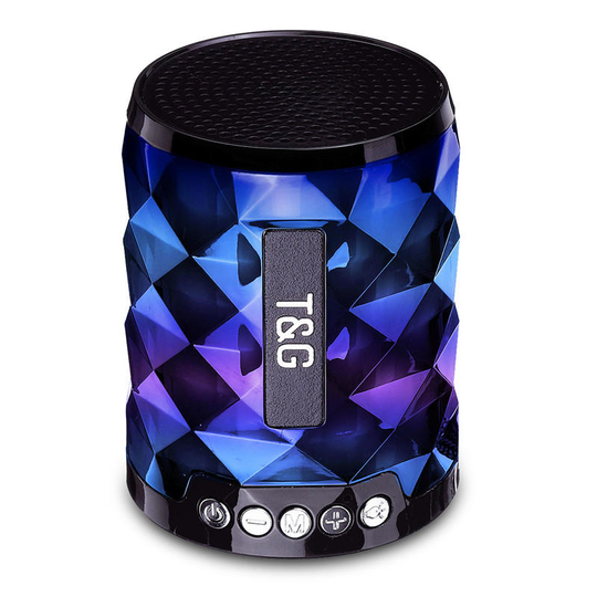 Mini trådlös Bluetooth-högtalare FM-radio TF-kort Colorful Ljus musikhögtalare med mikrofon