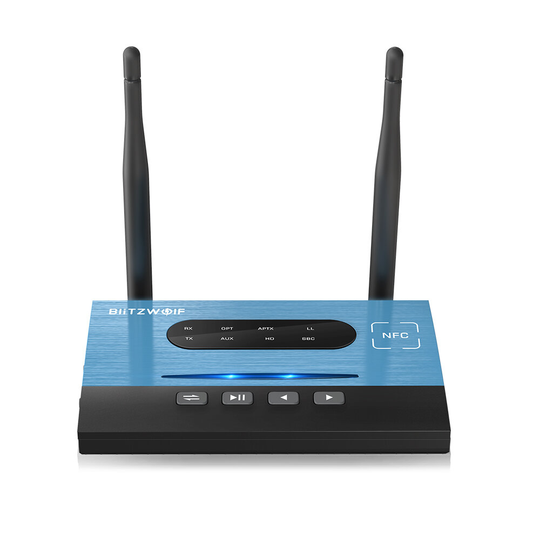 BlitzWolf® BW-BR7 NFC-aktiverad Bypass Bluetooth V5.0 Ljudsändarmottagare 3,5 mm Aux / 2 RCA Aux / Optisk HiFi Trådlös L