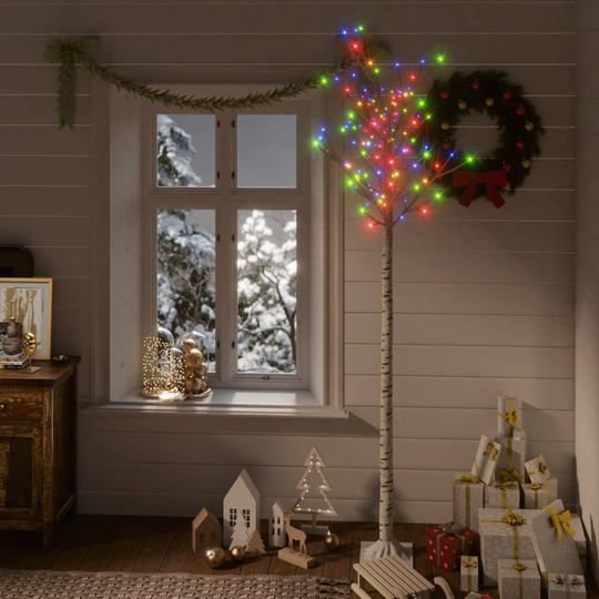 vidaXL Joulukuusi 200 LED 2,2 m värikäs paju ulos/sisälle